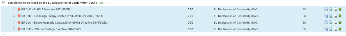Requirement list